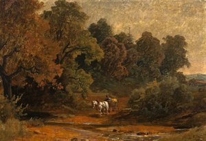 Paisagem de Outono com Cavalo e Carrinho