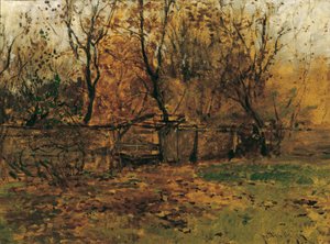 O jardim do pintor Franz von Lenbach em Munique de August von Pettenkofen