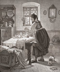 O Toilette. creche do século 19. de Augusta Ludwig