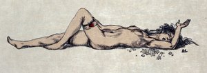 Mulher nua deitada de Auguste (after) Leroux