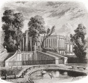 O Petit Trianon em Versalhes, França, do século XIX de Auguste Allonge