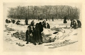 Enterro de mortos na neve de Auguste Andre Lancon