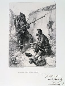 Nas trincheiras, cerco de Paris, guerra franco-prussiana, 1870-1871 1871 de Auguste Bry