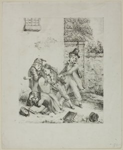 Estudantes brigando de Auguste Bry