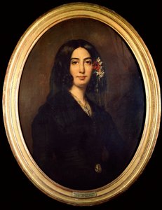 Retrato de George Sand (Aurore Dupin, Baronne Dudevant) (1804-1876) em 1832. Pintura de Auguste Charpentier (1813-1880) Paris Musee Carnavalet