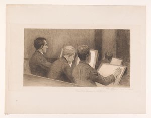 Aula na escola de desenho de Auguste Danse (signed by artist)