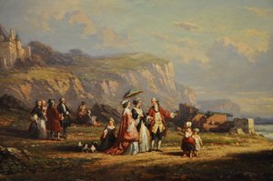 Promenade sur la grève, pormenor de Auguste Delacroix