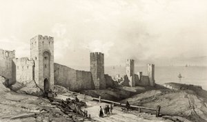 As muralhas de Wisby, Ilha de Gothland de Auguste Etienne Francois Mayer