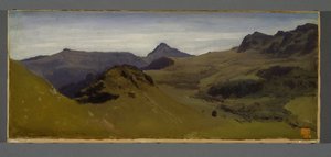 Paisagem em Auvergne, c.1850 (óleo sobre papel montado sobre tela)