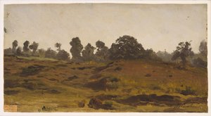 Vista de um campo, início da década de 1850 (óleo sobre papel)