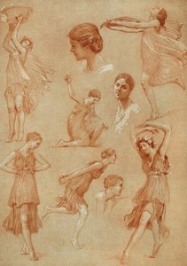 Esboços representando a bailarina americana Isadora Duncan por Auguste Francois Marie Gorguet