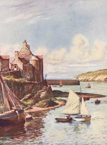 França: Le Port Du Conquet (litografia a cores) de Auguste Gerardin