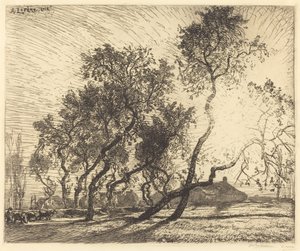 Fazenda de álamo da Holanda de Auguste Lepere