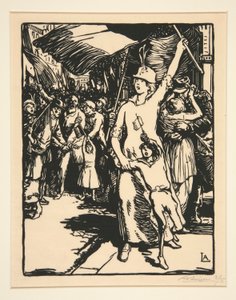 La guerre est d?clar?e (A guerra é declarada), de La Guerre de 1914, primeira série, nº 8 de Auguste Lepere