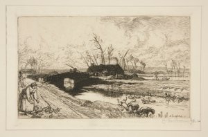 Le petit pont (Vend?e) (A Pequena Ponte [Vendéia]) de Auguste Lepere