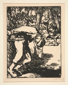 Os Francos-Tireurs (Sharpshooters), de A Guerra de 1914, primeira série, no. 11 de Auguste Lepere