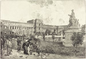 Les ruines du Palais des Tuileries avant leur demolition de Auguste Lepere