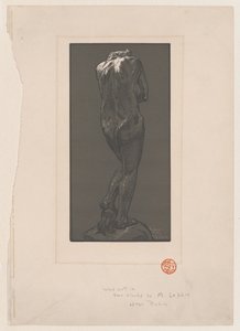 Estátua nua, vista de trás, ca. 1902.