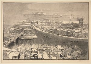 Paris sous la neige, vu du haut de St. Gervais (Paris sob a neve, Visto do alto de St. Gervais) de Auguste Lepere