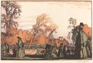Lago nas Tulherias (Le bassin des Tuileries) de Auguste Lepere
