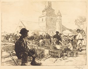 Mercado de aves em St.-Jean-de-Mont de Auguste Lepere