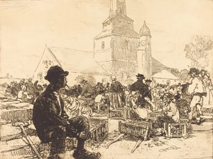 Mercado de Aves em St.-Jean-de-Mont Mercado de Aves em St.-Jean-de-Mont, 1892. de Auguste Lepere
