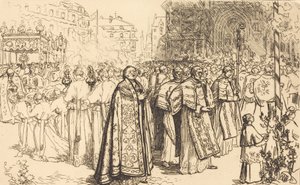 Retorno da Procissão à Catedral de Nantes Rentree da Procissão à Catedral de Nantes, 190 de Auguste Lepere