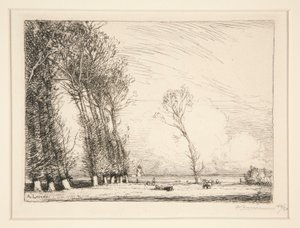 Rideau des peupliers (Vend?e) (Cortina de álamos [Vendee]) de Auguste Lepere