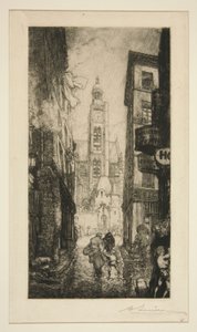 Rue de la Montagne Sainte-Genevi?ve, Paris de Auguste Lepere