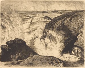 Spring Tide, Rocks of Zion Grande maree, rochers de Sion, Vendee, 1907. de Auguste Lepere