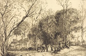 Verão em Saint-Martin, as Núpcias Passadas Ete de la Saint-Martin, la noce qui passe, 1908. de Auguste Lepere