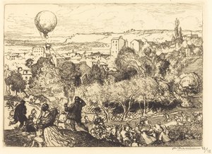 O Balão Caindo, em Pré-Saint-Gervais de Auguste Lepere