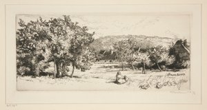 Aldeia de Villeneuve-sur-Bellot (Seine-et-Marne) de Auguste Lepere