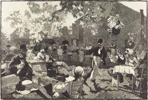 O Cabaret du Coq de Bruyère no Bois de Meudon de Auguste Lepère after Daniel Vierge