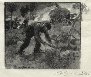 Escavadores de urze de Auguste Louis Lepère