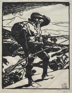 Caçador Alpino Observando a Planície do Reno de Auguste Louis Lepère