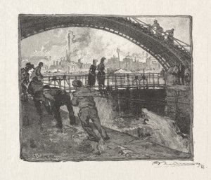 Eclusa do Canal St. Martin de Auguste Louis Lepère