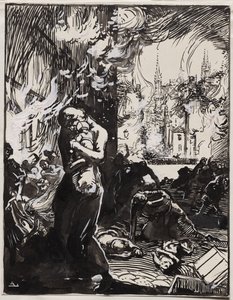 O Fogo de Leuven de Auguste Louis Lepère