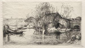 A cabana inundada de Auguste Louis Lepère