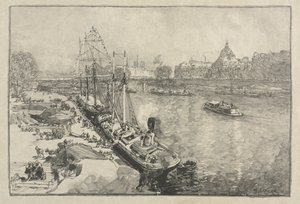 [Grande Navio a Vapor na Doca, Paris] de Auguste Louis Lepère