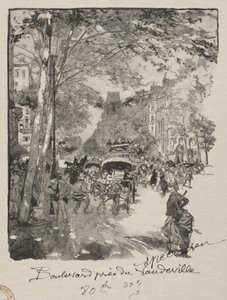 O Boulevard perto de Vaudeville de Auguste Louis Lepère