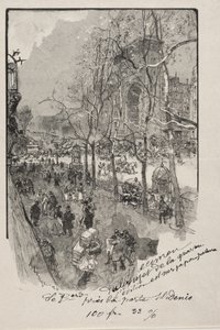 Os Boulevards, perto de Porte St. Denis de Auguste Louis Lepère
