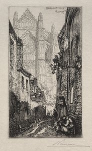 Rua estreita, Beauvais (Um beco, Beauvais) de Auguste Louis Lepère