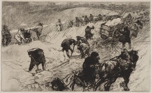 Luta de bolas de neve: Flower Quay de Auguste Louis Lepère