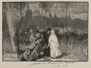 Saindo do Teatro Chatelet de Auguste Louis Lepère