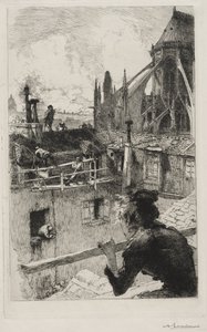 Nos telhados perto de Notre Dame de Auguste Louis Lepère