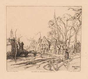 A ponte Beguinage em Bruges de Auguste Louis Lepère
