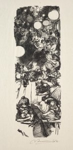14 de julho, Rue de Belleville, meia-noite de Auguste Louis Lepère