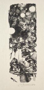 14 de julho, Belleville Street, meia-noite. de Auguste Louis Lepère
