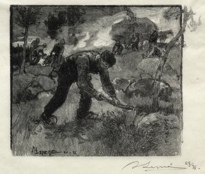 Escavadores de urze de Auguste Louis Lepère